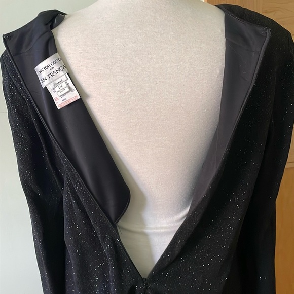 🇨🇦 Victor Costa/En Français Vintage Black Sparkly Knit V-Neck Tunic, Size 1X - Picture 12 of 16